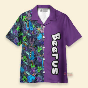 Chemise Hawaïenne Dragon Ball Beerus Violet