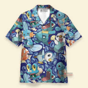 Chemise Hawaïenne Démarreurs de type eau Pokémon