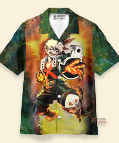 Chemise Hawaïenne My Hero Academia Combattant Bakugo flamboyant