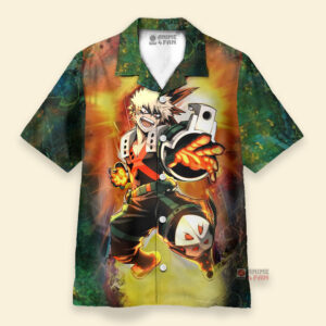 Chemise Hawaïenne My Hero Academia Combattant Bakugo flamboyant