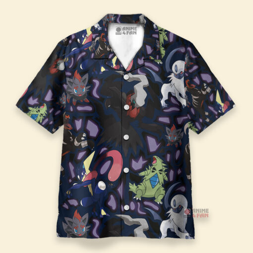 Chemise Hawaïenne Pokémon de type Sombre