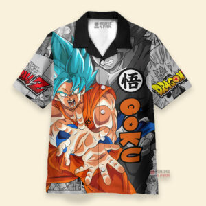 Chemise Hawaïenne Dragon Ball Goku Bleu