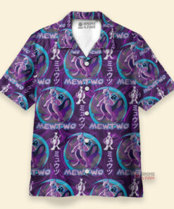 Chemise Hawaïenne Pokémon Mewtwo Cosmique Violet