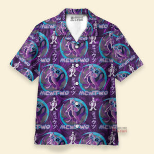 Chemise Hawaïenne Pokémon Mewtwo Cosmique Violet