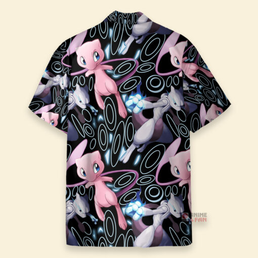 Chemise Hawaïenne Pokémon Mew x Mewtwo Rose – Image 2