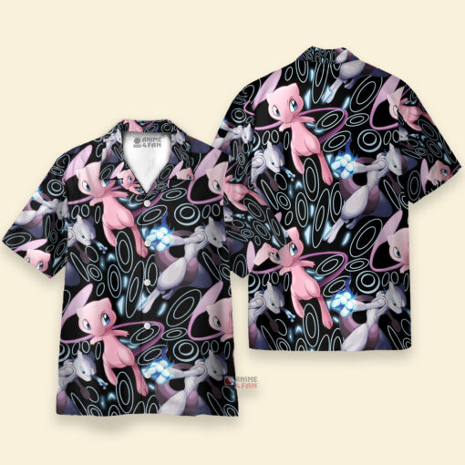 Chemise Hawaïenne Pokémon Mew x Mewtwo Rose – Image 3