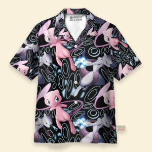 Chemise Hawaïenne Pokémon Mew x Mewtwo Rose