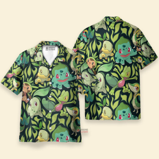 Chemise Hawaïenne Démarreurs de type Pokémon Herbe – Image 3