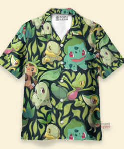 Chemise Hawaïenne Démarreurs de type Pokémon Herbe