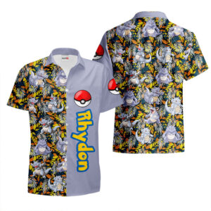 Chemise Hawaïenne Pokemon Rhinoféros - Rhydon