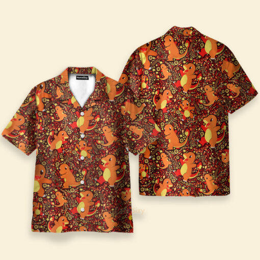 Chemise Hawaïenne Modèle sans couture Pokemon Salamèche – Image 2