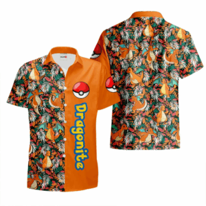 Chemise Hawaïenne Pokemon Dracolosse (Dragonite)