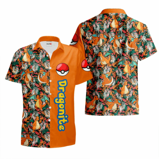 Chemise Hawaïenne Pokemon Dracolosse (Dragonite)