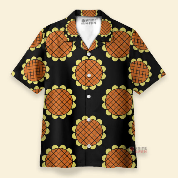 Chemise Hawaïenne One Piece Monkey D. Luffy Noir Dressrosa