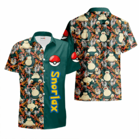Chemise Hawaïenne Pokemon Ronflex (Snorlax)