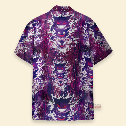 Chemise Hawaïenne Pokemon Evolution Fantomatique Épouvantable Haunter Gengar – Image 2