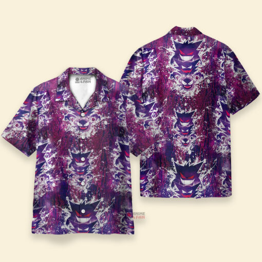 Chemise Hawaïenne Pokemon Evolution Fantomatique Épouvantable Haunter Gengar – Image 3