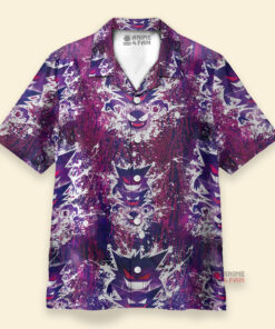 Chemise Hawaïenne Pokemon Evolution Fantomatique Épouvantable Haunter Gengar