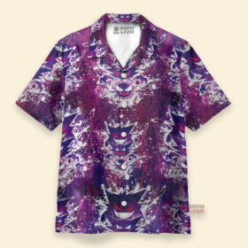 Chemise Hawaïenne Pokemon Evolution Fantomatique Épouvantable Haunter Gengar