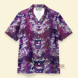 Chemise Hawaïenne Pokemon Evolution Fantomatique Épouvantable Haunter Gengar