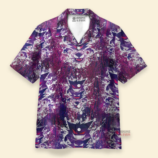 Chemise Hawaïenne Pokemon Evolution Fantomatique Épouvantable Haunter Gengar