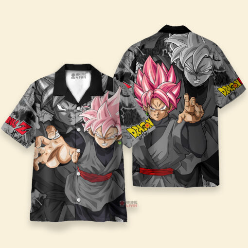Chemise Hawaïenne Dragon Ball Goku Rose Noire – Image 3