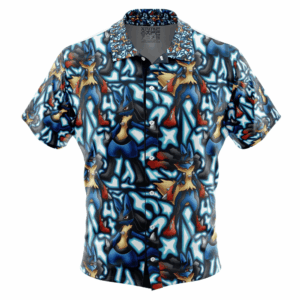 Chemise Hawaïenne Pokémon Lucario x Méga Lucario