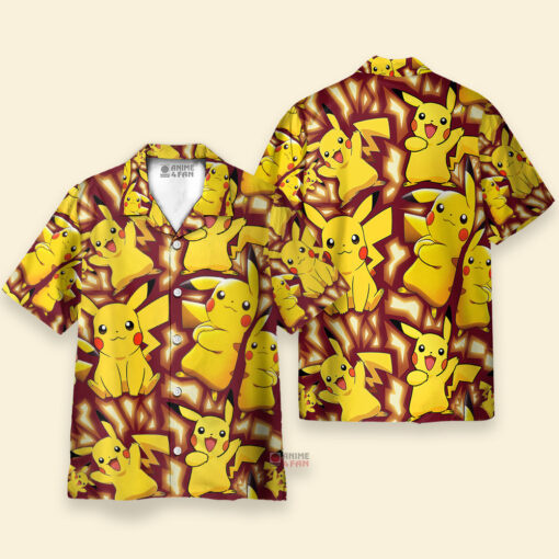 Chemise Hawaïenne Pokémon Pikachu Jaune – Image 3