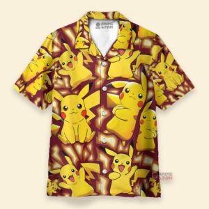 Chemise Hawaïenne Pokémon Pikachu Jaune