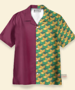 Chemise Hawaïenne Demon Slayer Giyu Tomioka Deux Moitiés