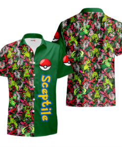 Chemise Hawaïenne Pokemon Jungko (Sceptile)