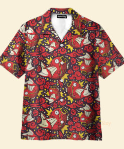 Chemise Hawaïenne Modèle sans couture Pokémon Magicarpe
