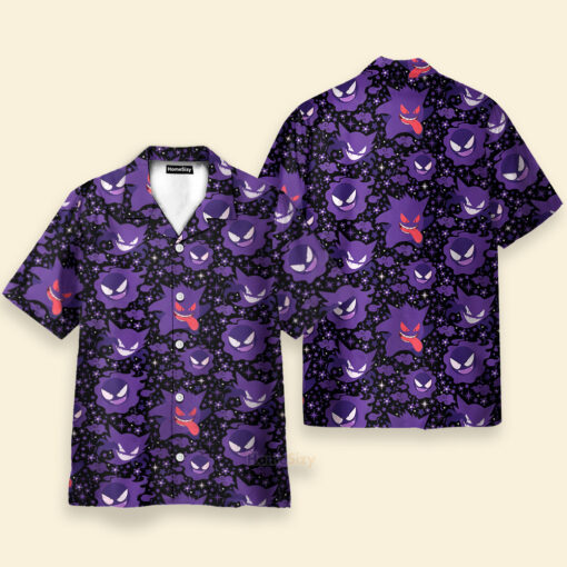 Chemise Hawaïenne Modèle sans couture Pokémon Ectoplasma – Image 2
