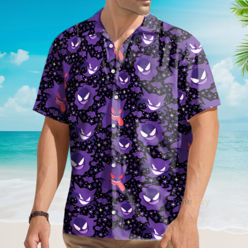 Chemise Hawaïenne Modèle sans couture Pokémon Ectoplasma – Image 3