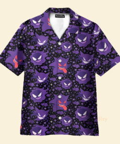 Chemise Hawaïenne Modèle sans couture Pokémon Ectoplasma