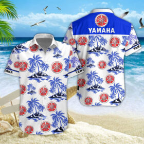 Chemise Hawaïenne Yamaha Blue V02