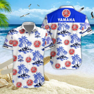 Chemise Hawaïenne Yamaha Blue V02