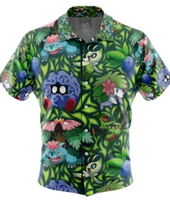 Chemise hawaïenne Type Plante Pokémon