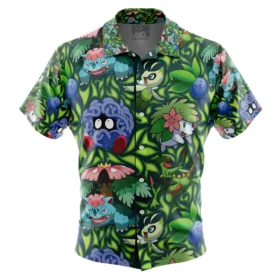 Chemise hawaïenne Type Plante Pokémon