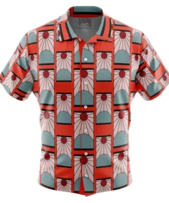 Chemise hawaïenne Boucles d'oreilles Hanafuda Demon Slayer