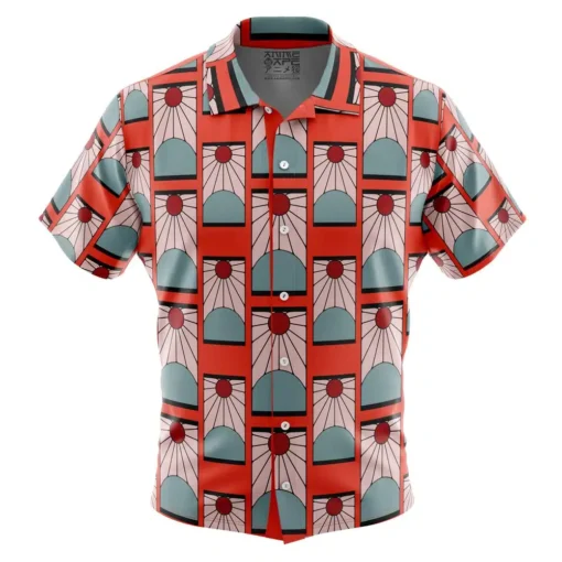 Chemise hawaïenne Boucles d'oreilles Hanafuda Demon Slayer