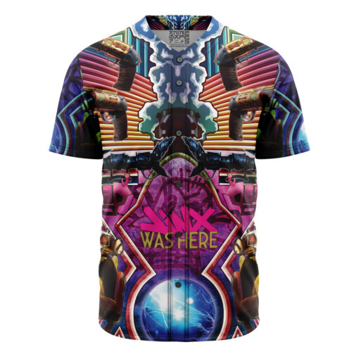 Maillot de baseball Jinx Psychédélique Arcane League of Legends Sans Bordure
