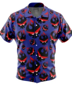 Chemise hawaïenne Crâne enflammé Kamina Gurren Lagann