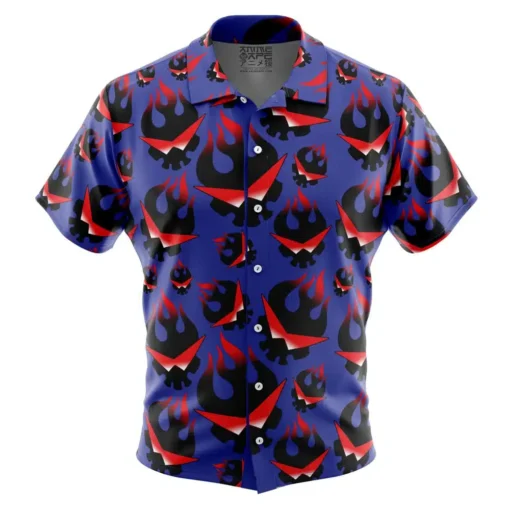 Chemise hawaïenne Crâne enflammé Kamina Gurren Lagann