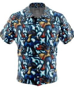 Chemise hawaïenne Lucario x Méga-Lucario Pokémon