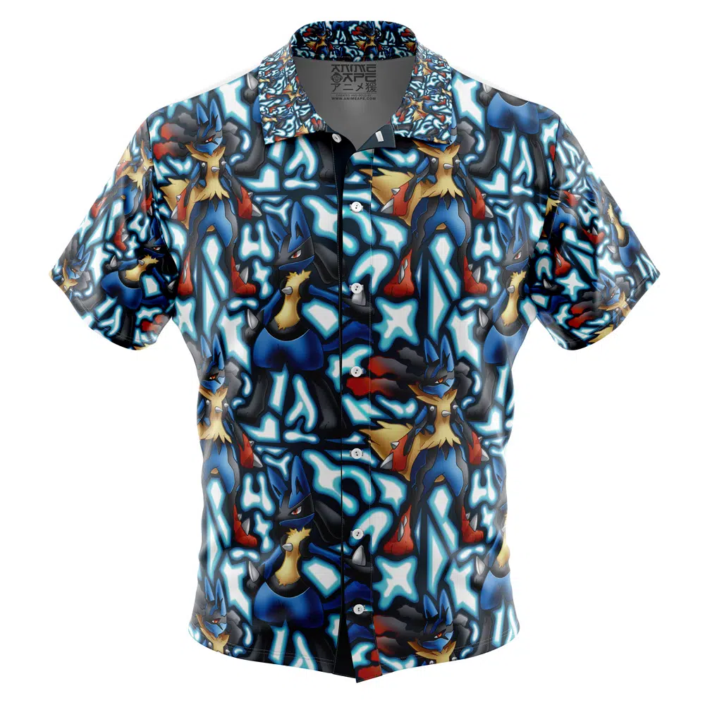 Chemise hawaïenne Lucario x Méga-Lucario Pokémon