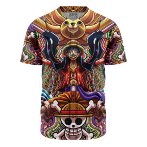 Maillot de baseball Monkey D. Luffy Psychédélique One Piece Sans Bordure