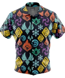 Chemise hawaïenne Visions Élémentaires Genshin Impact