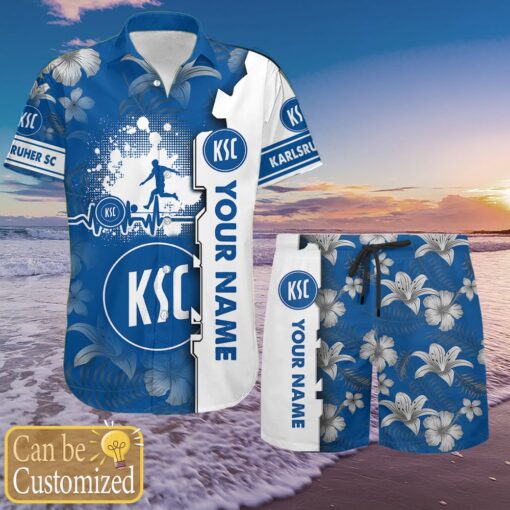 Chemise hawaïenne Karlsruher SC personnalisée avec nom