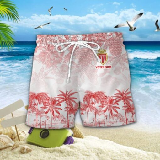 Chemise Hawaïenne AS Monaco Motif Tropical Unique Avec Nom Personnalisé – Image 2